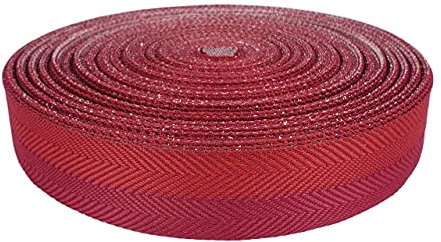 Teppicheinfassband Abschlussband Einfassband Klebeband zum Aufbügeln Klebe Saumband Fischgrätmuster Zweifarbig Teppich Polstermöbel Autopolsterung 40mm Breite x 1000cm Rot- Rubinrot
