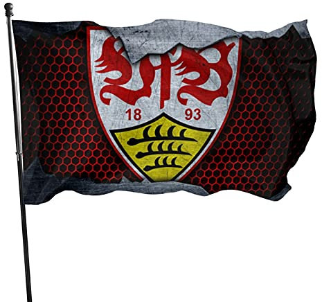 Aiier Vf-B Stutt-Gart Familienflagge Gartenflagge Welcome Partyfahne Dekofahnen Wettkampffahnen Schwarz 90 x 150 cm
