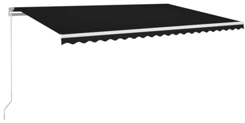 vidaXL Gelenkarmmarkise Einziehbar mit LED Markise Sonnenmarkise Balkonmarkise Sonnenschutz Sichtschutz Fenster Terrasse Garten 500x300cm Anthrazit