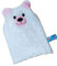 Waschlappen Waschhandschuh mit Namen bestickt Lama, Bär (Bär, weiss)