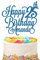 Personalised Happy Birthday Glitter Cake Topper Customised with Any Name & Any Age Party Cake Decoration for 1st 10th 13th 16th 18th 20th 21st 30th 40th 50th 60th 70th 80th (Royal Blue)