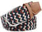 JK Home 3.3cm Wide 115cm Braided Stretch Belt, Elastic Woven Waist Belts with PU Leather Buckle, Casual Men Women Canvas Belt