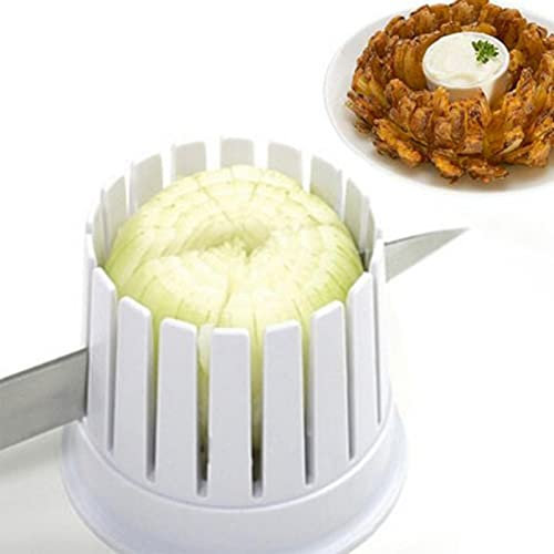 Blossom Maker - Affettatrice per cipolle fritte, utensile da cucina per frutta e verdura, per antipasti e cipolle fritte (bianco)