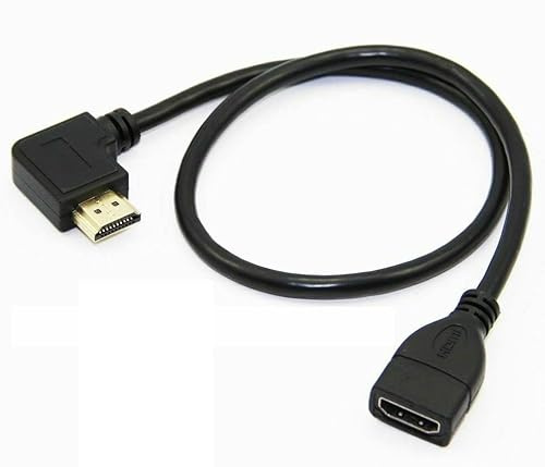 Mr. Gadget's Solutions 0.5m RIGHT ANGLE 90 FLAT HDMI Extension Cable Plug To Female Socket