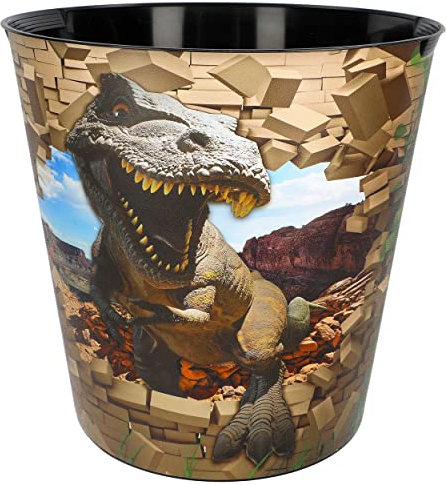 Papierkorb/Mülleimer Dinosaurier - Tyrannosaurus Rex 10 Liter - wasserdicht - aus Kunststoff - Ø 28 cm - Eimer - Spielzeugkorb/Popcornschüssel/große..