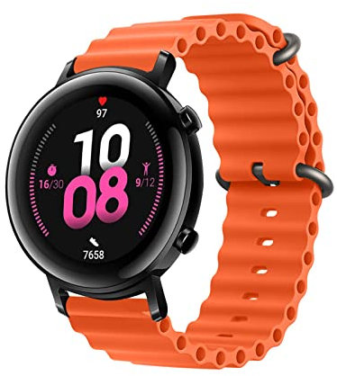 Sport Armbänder Kompatibel mit Huawei Watch 3 GT2 GT2e GT2 Pro GT3 42 mm 46 mm Silikon Ersatzband Für Damen Herren Armband (Orange,Huawei Watch 3 / GT2e / GT2 Pro / GT2 / GT3-46 mm)