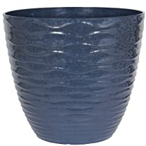 Lightweight Recycled Plastic Garden Pot Planter with Drainage Holes | UV Resistant & Frostproof | Windermere Blue 33cm