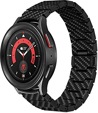 pitaka Carbon Armband für Samsung Galaxy Watch 7/6/6 Classic/5/5Pro/4 Classic/4 aus Kohlefaser 47/46/45/44/43/42/40mm Universal Uhrenarmband mit Magnetischem Verschluss Modern