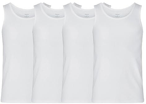 Resteröds - Bamboo - Unterhemd/Tanktop - 4er Pack (L Weiß)
