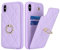 SailorTech iPhone X/XS Hülle Mit Kartenhalter für Frauen, Handyhülle Ring-Ständer [Kartenfach] [Standfunktion] Niedliche Und Modische Tasche - Violett