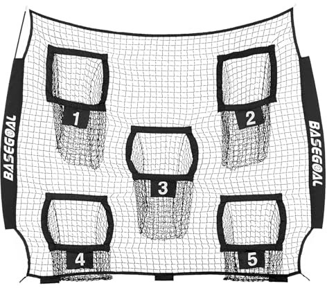 BaseGoal Fußball-Ersatznetz (nur Netz), robust, knotenlos für Fußball-Wurftraining, verbessert QB-Wurfgenauigkeit (2,1 m x 2,1 m, schwarz)