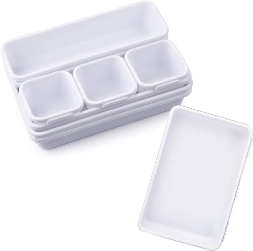 SUCADA Schubladen-Organizer,Aufbewahrungsbox Kunststoff 8 Stück schwarz Klein Aufbewahrungskorb Boxen Eng Aufbewahrung Organizer Box Körbe Aufbewahrung für Küchen Badezimmer Regal Kunststoffbox