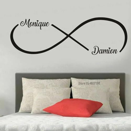 Adesivi Murali Con Nome Personalizzato, Nome Una Stella, Decalcomanie Da Muro Con Segno D'amore Infinito, Decorazione Artistica For La Camera Da Letto Di Casa, Adesivo In Vinile Con Segno D'amore(57x1