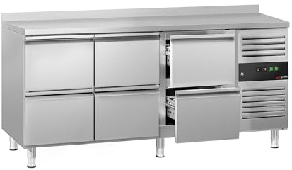 GGM Gastro | KTJ187AND6 | Kühltisch ECO - 1795x700mm - mit 6 Schubladen - mit Aufkantung
