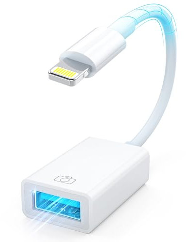 Adaptador Lighning a USB para cámara,Adaptador USB A iPhone Adaptador de Cable USB OTG para iPhone/iOS OTG Adaptador Ligtning a USB Compatible con Unidad Flash USB, Lector de Tarjetas, ratón, Teclado