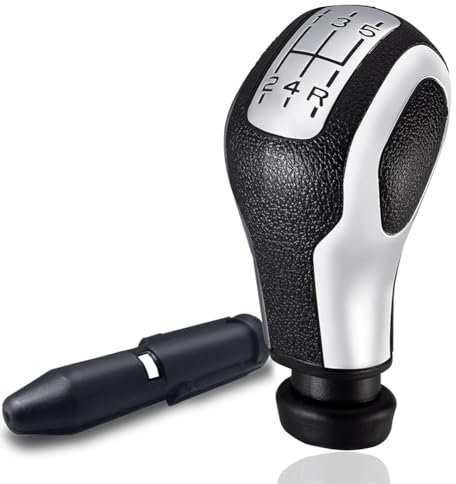 VJOLI Pomo de la Palanca de Cambios Manual de Cuero de 5 Velocidades para Peu-geot 106 107 205 206 207 301 307 308 407 508 3008 para Ci-troen C2 C3 C4L Picasso Elysee Sega