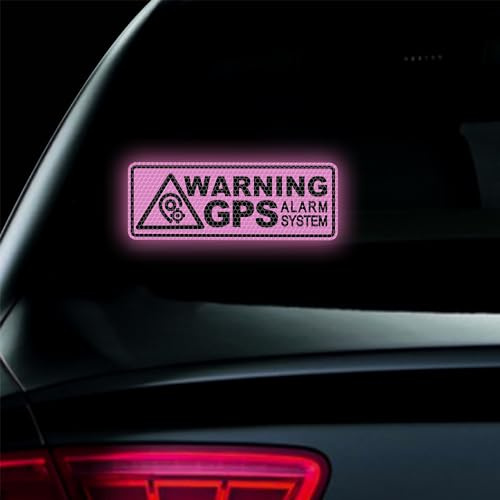 Vesvory Reflektierende Warnschilder für GPS-Alarmsystem, Aufkleber für Auto, LKW, sichere Warnschilder, DIY, Violett, 2 Stück