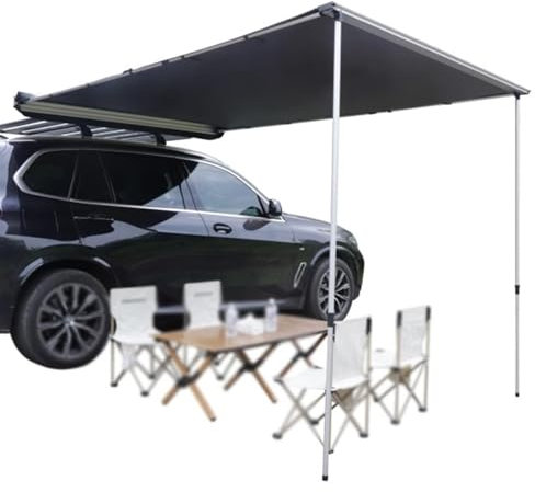 Toldo Coche, Toldo Caravana, Toldo Furgoneta Camper, Toldo Furgoneta, Toldo Lateral Retráctil, con Bolsa de Almacenamiento, for Acampar al Aire Libre, Instalación Rápida(1.5x2.5m=4.9'x8.2')