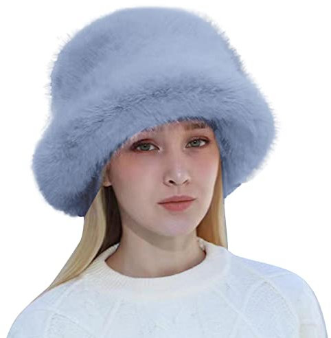 Damenmütze, modisch, einfarbig, Nerzmütze, winddicht, warm, Kuppelmütze, lässiger Plüsch, im Winter, französisches Kostüm, Wintermütze, Ohrenklappe, Damen, Beanie-Mütze, weiße Zopfstrickmütze, blau,