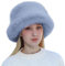 Damenmütze, modisch, einfarbig, Nerzmütze, winddicht, warm, Kuppelmütze, lässiger Plüsch, im Winter, französisches Kostüm, Wintermütze, Ohrenklappe, Damen, Beanie-Mütze, weiße Zopfstrickmütze, blau,