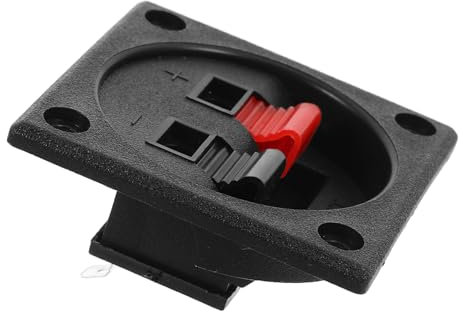 HOMSFOU Audio Junction Box Speaker Binding Post Terminals Car Stereo Connectors Speaker Binding Post Plate Speaker Binding Post Connectors Speaker Terminals Connectors Black Zinc Alloy