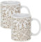 Lot de 2 Mugs Ornella 30 cl en grès Motif faïence Blanc et doré