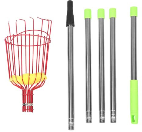 BCOATH Teleskop Obstpflücker Mit Ausziehbarer Stange Leicht Und Tragbar Robustes Gartenwerkzeug Für Beerenernte Apfel Und Birnenpflücken