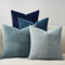 Topfinel Sofakissen Kissenbezug 60x60 Blau 4er Set Dekokissen Cord Kissenhülle Kissenbezüge Deko für Sofa Schlafzimmer Wohnzimmer Dekokissenbezug Sofakissen Balkon Flauschig Farbverlauf