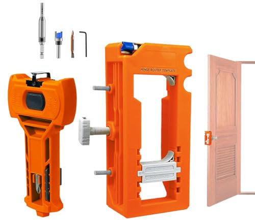 Door Hinge Router Jig,Multifunctional Installation Tool for Latch - Multifunctional Hinge Installation Kit Router Template Fits Most Doors