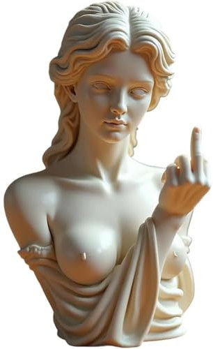 Unapologetic Venus, The Middle Finger Statue, Bold Art Resin Home Decor, Greek Goddess Gesture Statue Sculpture Ornament for Modern Rebels, Funny Unique Decorative That Show Your Personality(C#)