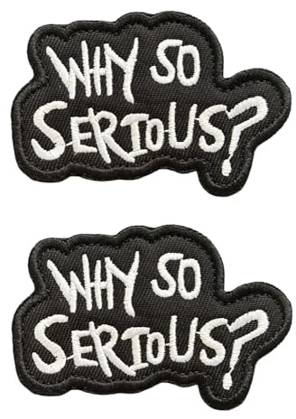 2 Stück Why So Serious Stickerei Patch Zubehör Hook&Loop Nylon Abzeichen Lustiger Militärische Taktik Aufnäher Applikation für Kleidung Hut Jacke Rucksäcke T-Shirt Jeans Baseballkappe Dekoration