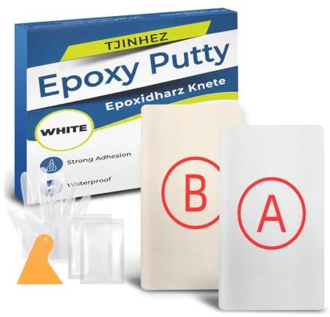 Epoxidharz Knete Weiß - 400g 2-Komponenten Reparaturkitt für Pool, Lecks, Risse, Füllen und Modellieren - Geeignet für Metall, Kunststoff, Holz, Keramik und Fliesen