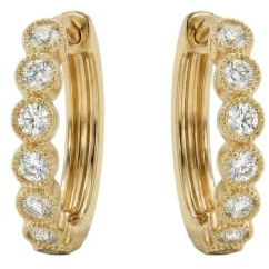 Suzan Gold® 375 Echtgold Creolen für Damen mit rund gefassten Zirkonia modern elegant hypoallergen wasserfest – Celestia Dot – feine Goldcreolen als stilvolles Geschenk