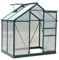 Outsunny Clear Polycarbonate Greenhouse Large Walk-In Green House Garden Plants Grow Galvanized Base Aluminium Frame w/ Slide Door (6ft x 4ft)
