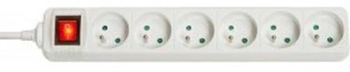 LINDY 73126 - Regleta de 6 enchufes franceses, con Interruptor de Encendido y Apagado, Color Blanco