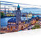 Runa Art Wandbild Hamburg 1 Teilig 100 x 40 cm Modern Bild auf Vlies Leinwand Stadt Hafen Wohnzimmer Schlafzimmer Blau 603012a
