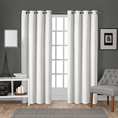 Exclusive Home Flächenvorhänge mit Ösen Curtains, EIN Paar, Polyester, Winter-Weiß, 54x108