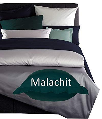 Curt Bauer Mako Satin Bettwäsche Uni Größe 155x220+80x80 cm Farbe Malachit