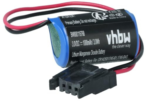 vhbw Akku Ersatz für Allen Bradley 1770-HMA | 1769-BA2, 1770-XR, 1770-XO, 1769-BA, 1763-BA für Steuereinheit (1000 mAh, 3 V, Li-MnO2)