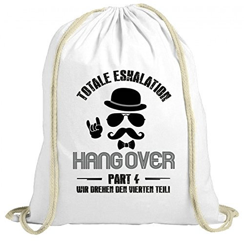 ShirtStreet Groom Junggesellenabschied JGA natur Turnbeutel Rucksack Gymsac Bräutigam Hangover Teil 4, Größe: onesize,weiß natur