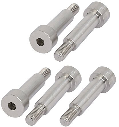 sourcing map 5Stk. 304 Edelstahl Sechskant Schulter Bolzen 8mm Schulter Durchm. 25mm Länge M6 de