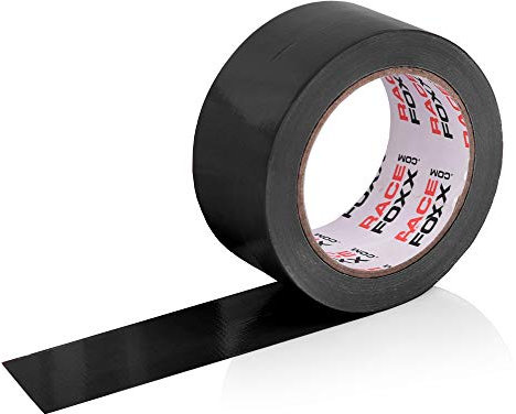Gaffa/Gaffer Tape, Gewebeklebeband, Lasso, Panzertape, Klebeband, Kleber, schwarz, RACEFOXX