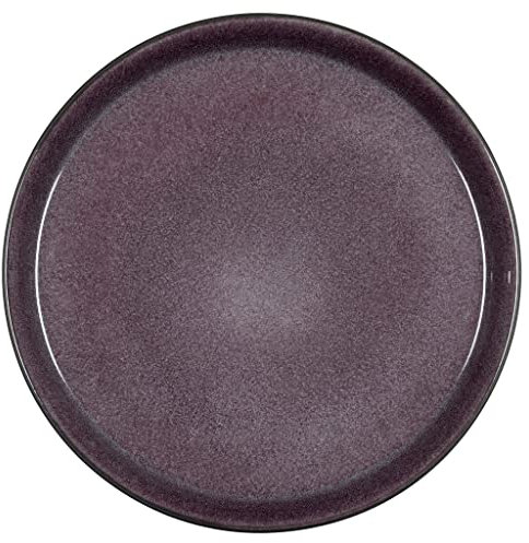 BITZ Teller, Speiseteller, Essteller aus Steinzeug, 27 cm im Durchmesser, schwarz/lila