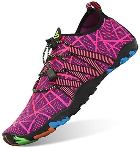 Chaussures Aquatiques Homme Femme pour Sport Surf léger Respirant Water Shoes, C-pourpre, 40 EU