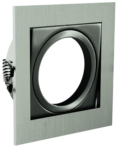 GTV Einbaustrahler VILA Patina quadratisch schwenkbar IP20 Deckenstrahler aus Stahl GU10 LED Spot max. 50W für Wohnzimmer Büro Küche Flur modern