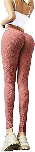 Memoryee Leggings Femme Anti-Cellulite Push Up Butt Lift Elastique Taille Haute Grande Taille Sport Pantalon de Yoga/Red-Style7/S