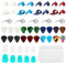 Gitarre Zubehör Set 51 Stücke Gitarren Fingerschutz Fingerspitzen Zelluloid Gitarrenplektren Gitarren Plektrum für Akustikgitarre E-Gitarre Ukulele Bass