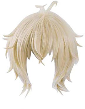 GZIRUE Blonde Kurze Gerade Perücke Haar Anime Seraph Mikaela Hyakuya Wig Cosplay Kostüm Perücken