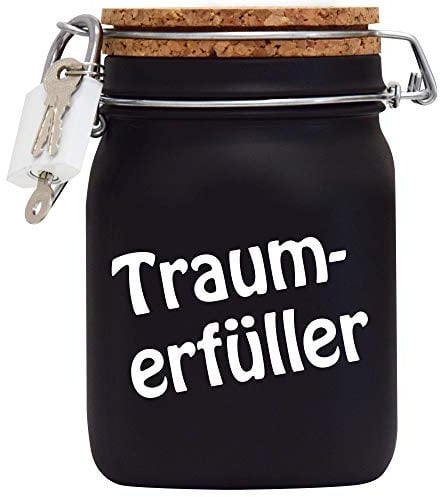 Spardose Traumerfüller Geld Geschenk Idee Schwarz L