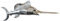 MichaelNoll Schwertfisch XXL zum Aufhängen, Wanddekoration Aluminium - Raw Silber Fisch Meer Metall Deko Dekoration - Wanddeko Maritim für Wohnzimmer, Küche und Schlafzimmer - 92 cm